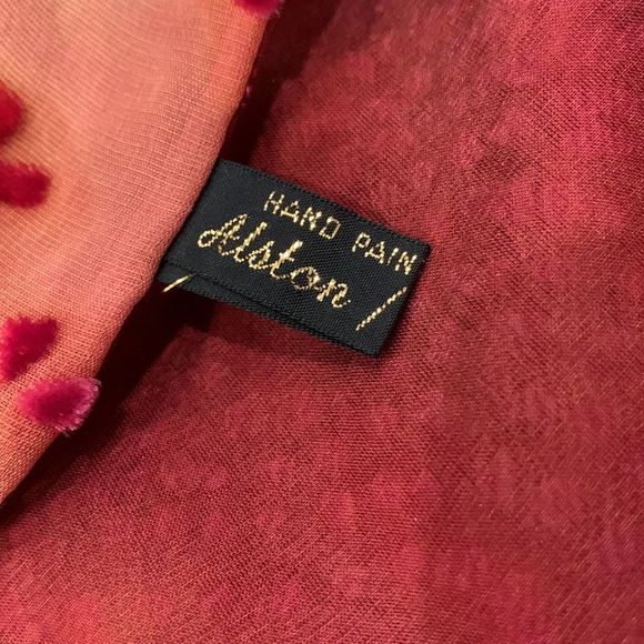 Hand Painted Silk & Velvet Scarf - Picture 4 of 9